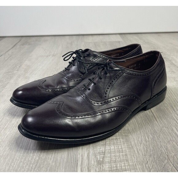 ALLEN Edmonds Marlow Leather Wingtip Oxford Dress Shoes mens size US 10 F - Picture 1 of 11